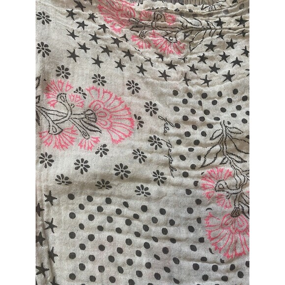 Free People Beach Boho Reusable Shopping Tote Bag Floral Lightweight 10"x13" - Picture 3 of 5